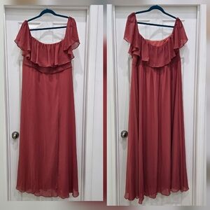 Ever Pretty Ruffle Off Shoulder Chiffon Dress Size 18